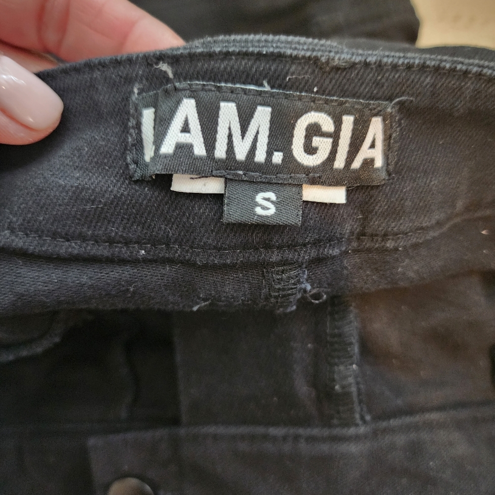 I. AM. Gia Ursa Convertible Cargo Punk Pants Zippers All Over Size Small - Picture 3 of 13